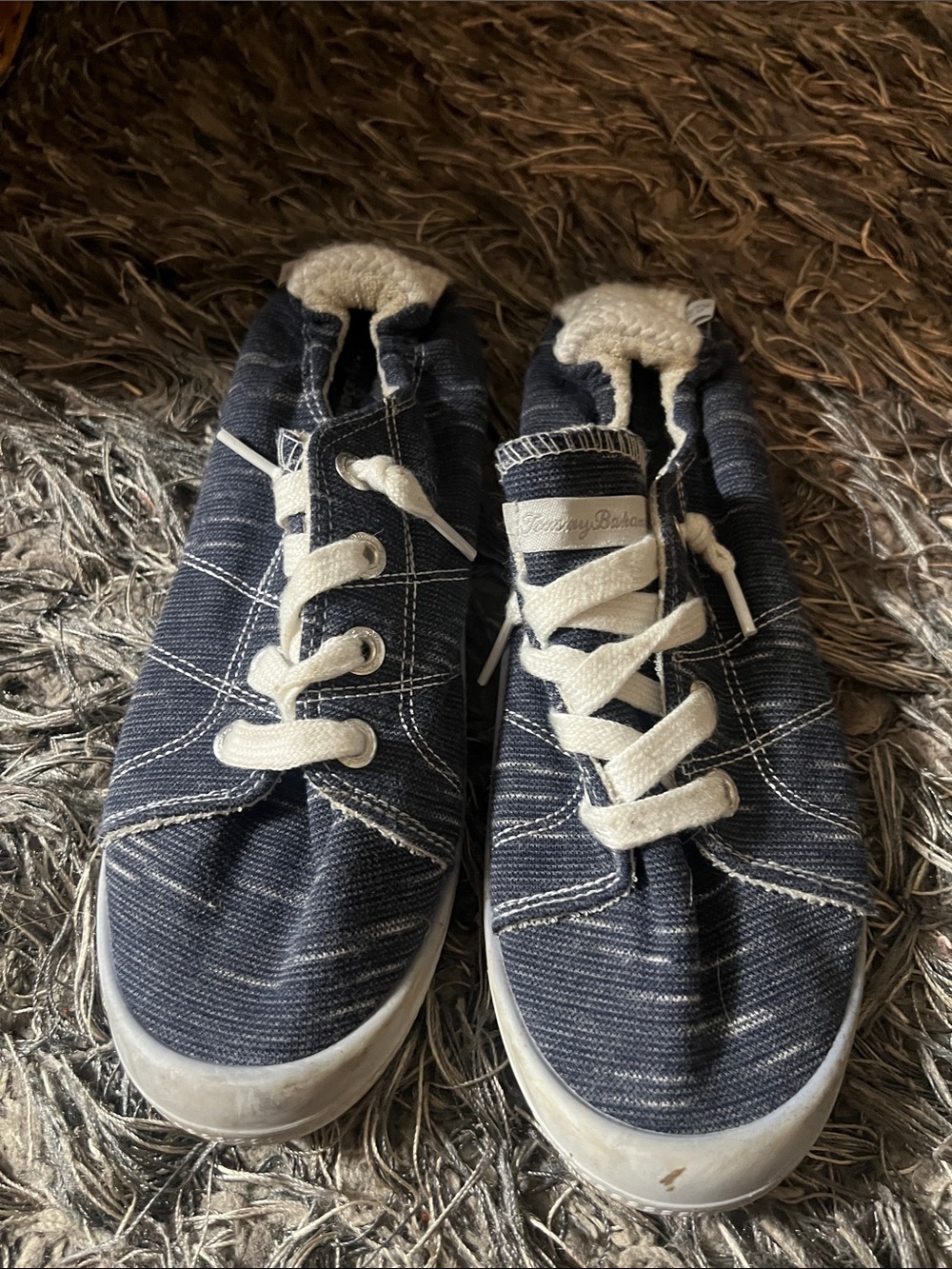Tommy Bahama Kids Navy and White Canvas Lace-Up Sneakers